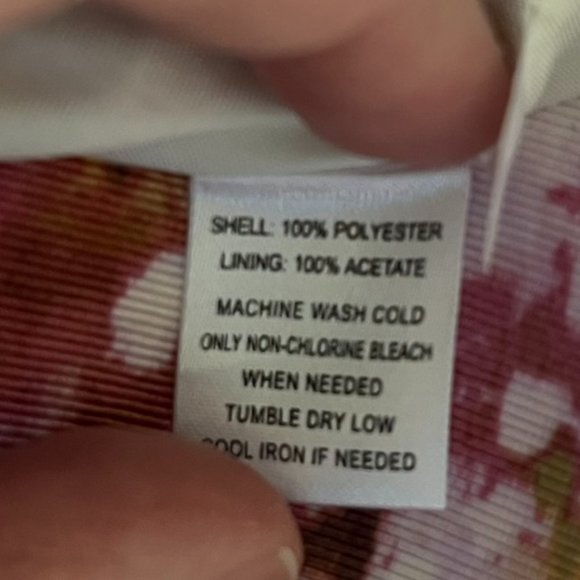 Loft Pink & Yellow Floral Pencil Skirt - Lined, Side Zip - 8 - Picture 5 of 5